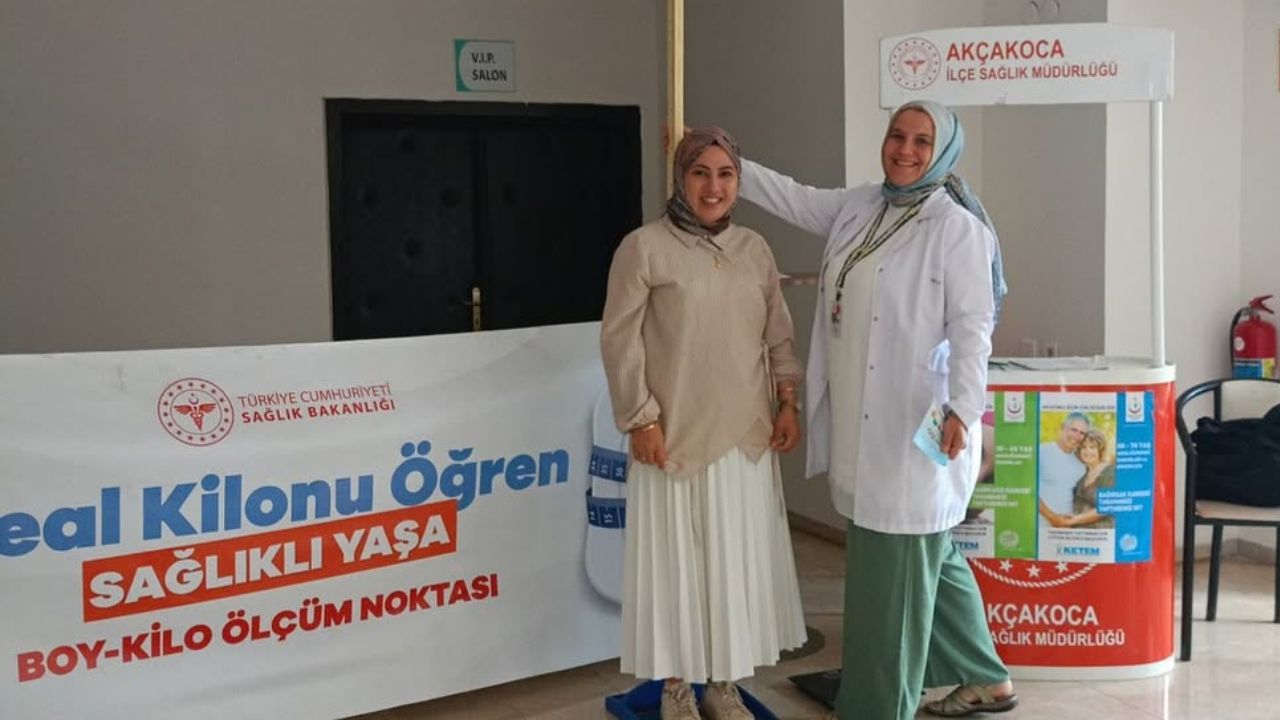 AKÇAKOCA'DA ''İDEAL KİLONU ÖĞREN, SAĞLIKLI YAŞA'' FARKINDALIK ÇALIŞMALARI TÜM HIZIYLA DEVAM EDİYOR