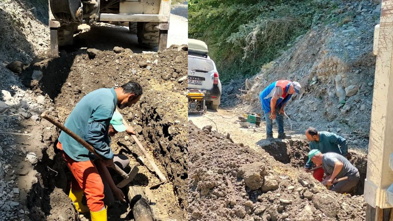DİBEKTAŞ KÖYÜ'NDE SU ARIZASI KISA SÜREDE GİDERİLDİ