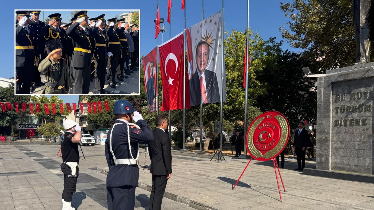 Düzce'de 30 Ağustos Zafer Bayramı Çelenk Sunumuyla Başladı