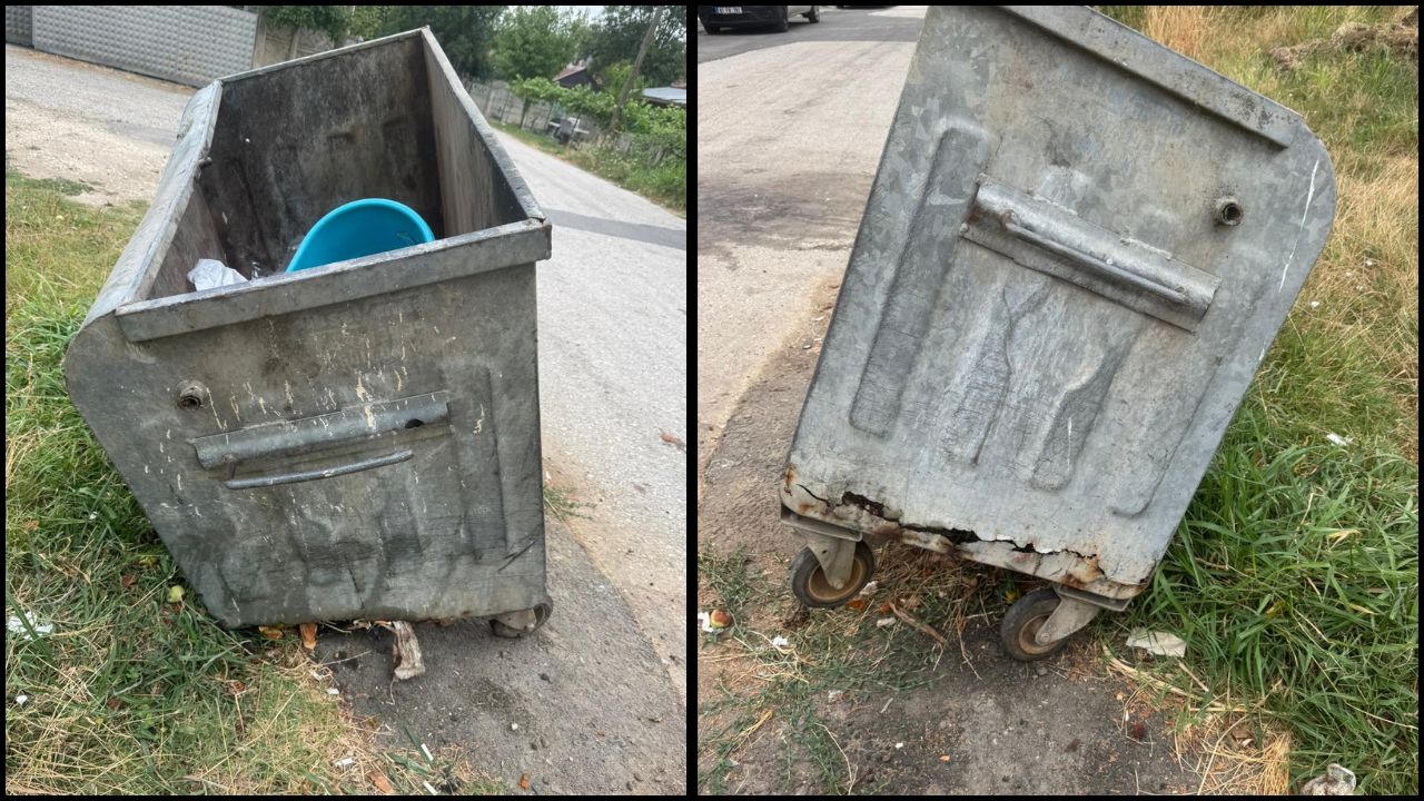 Düzce'de Kırık Çöp Konteyneri Vatandaşı Canından Bezdiriyor!