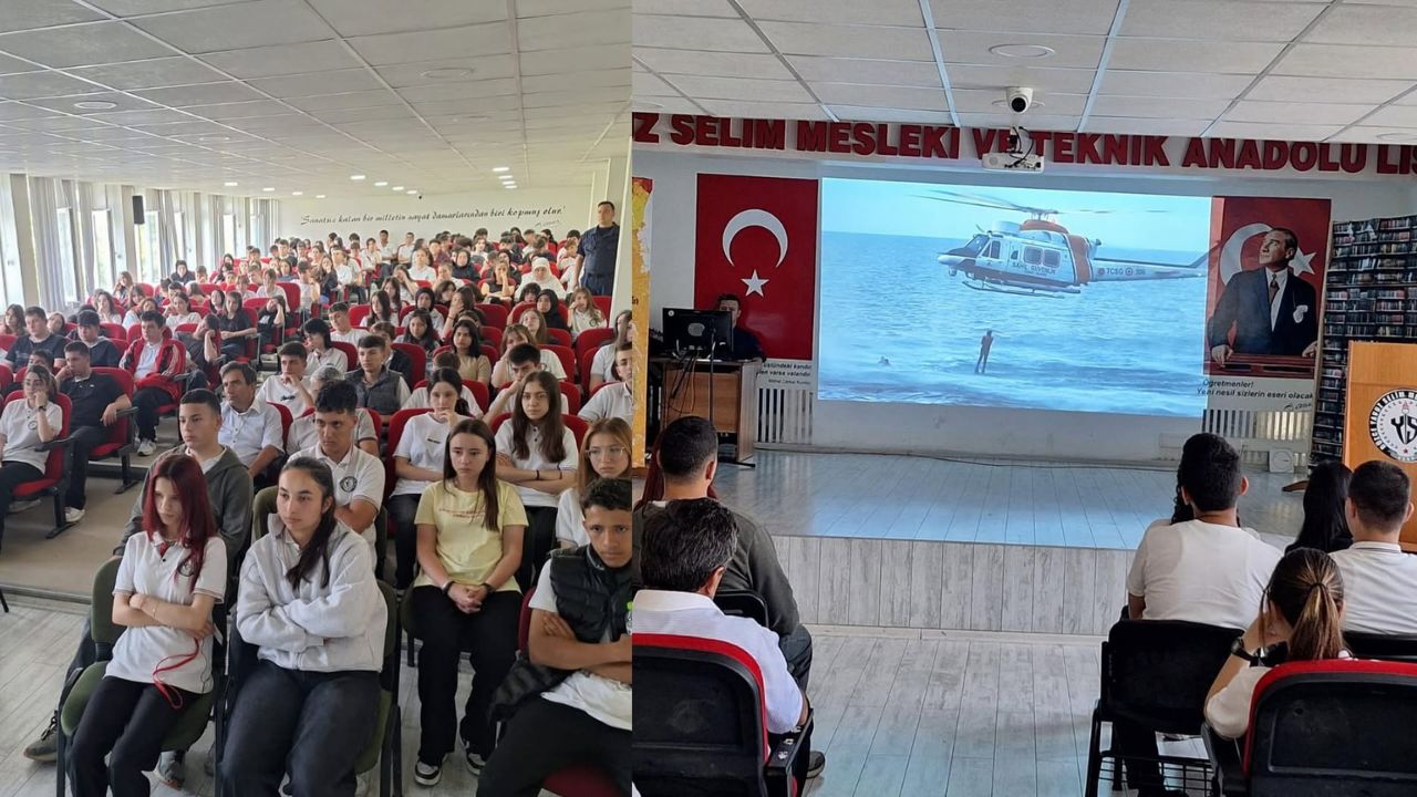 DÜZCE SAHİL GÜVENLİK'TEN ÖĞRENCİLERE SUDA GÜVENLİK SEMİNERİ